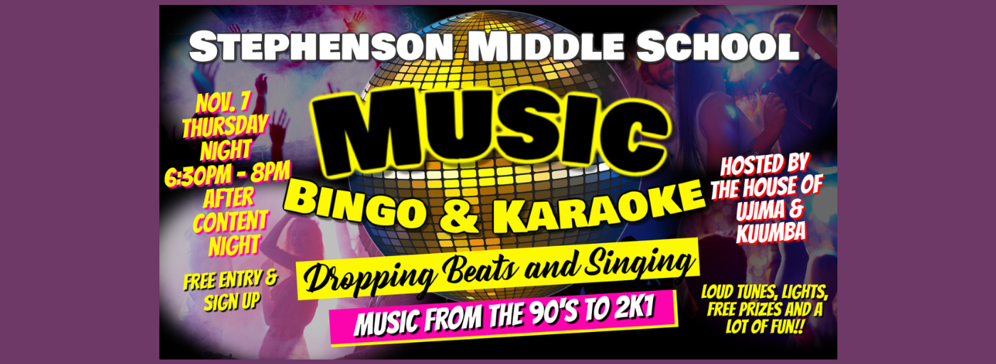 karaoke & bingo night 6:30 to 8:00 p.m.